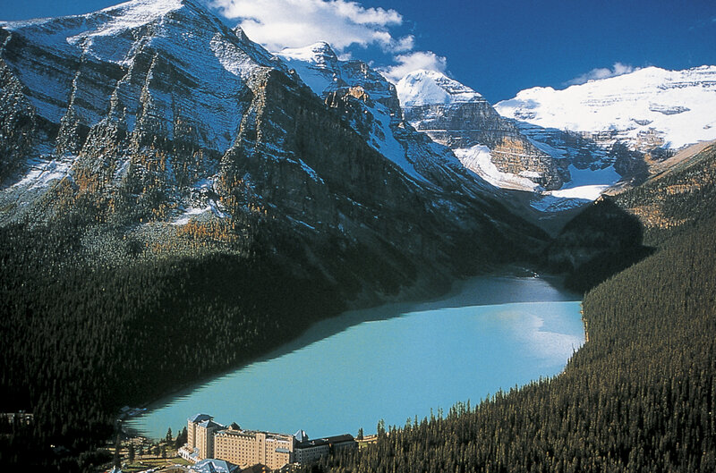 Lake and Mountain Landscape — Blue