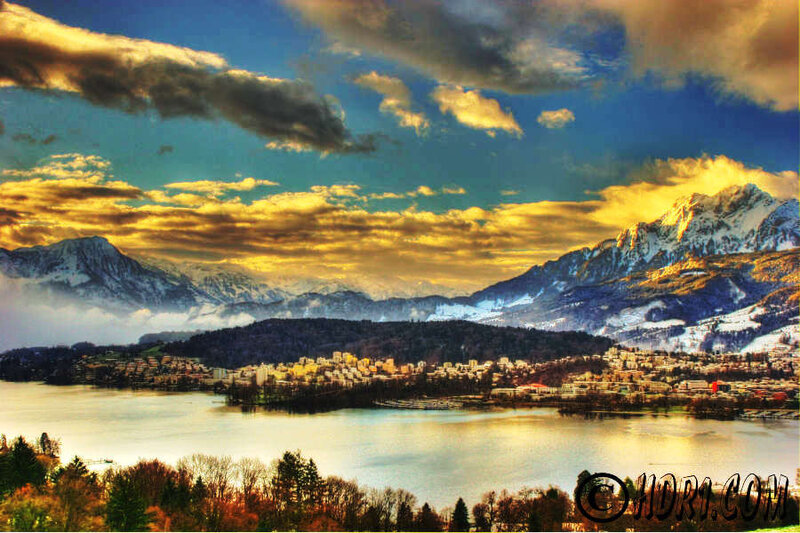 Lake and Mountain Town