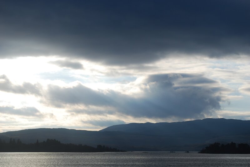 Lake and Mountains — Blue, Dramatic