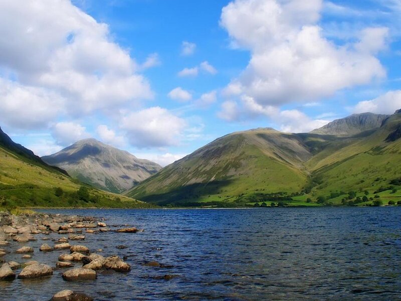 Lake and mountains landscape