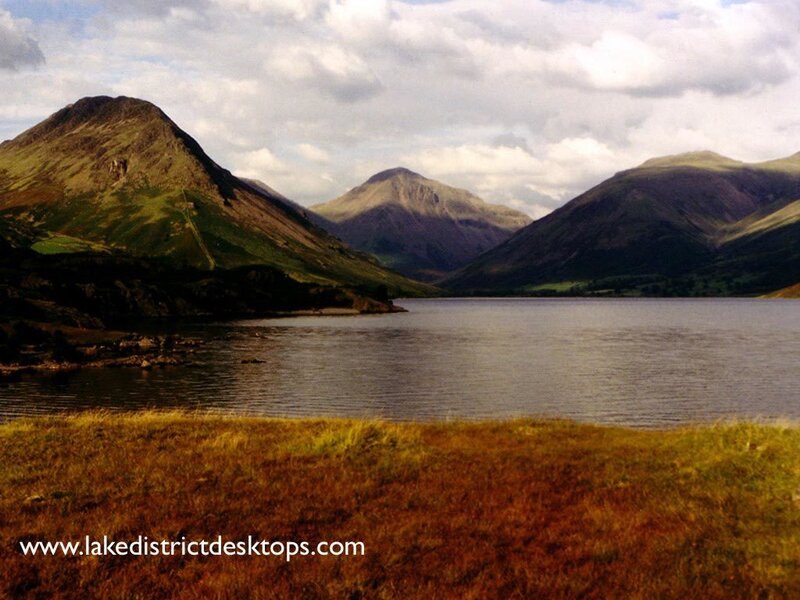 Lake and mountains landscape