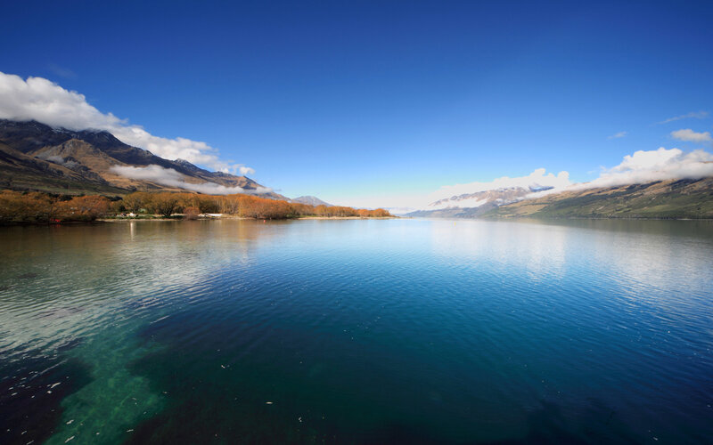 Lake and mountains landscape