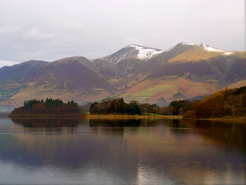 Lake and mountains landscape
