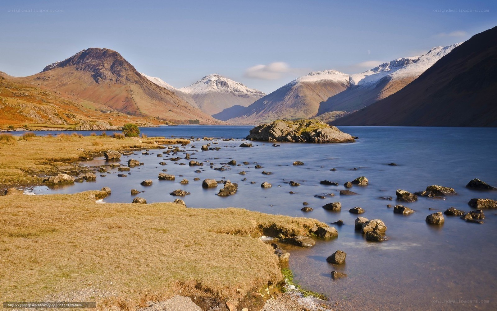 Lake and mountains landscape