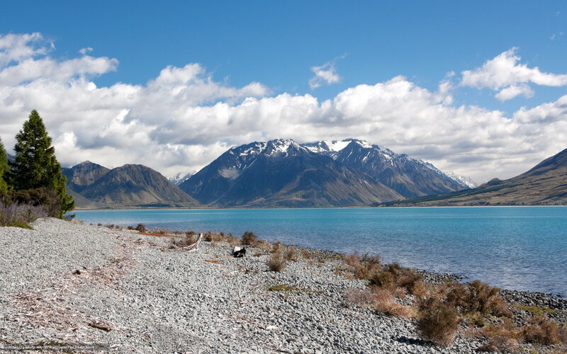 Lake and mountains landscape