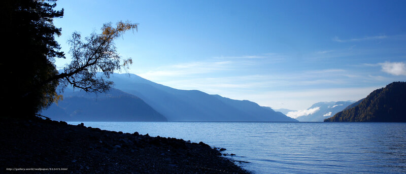 Lake and mountains landscape