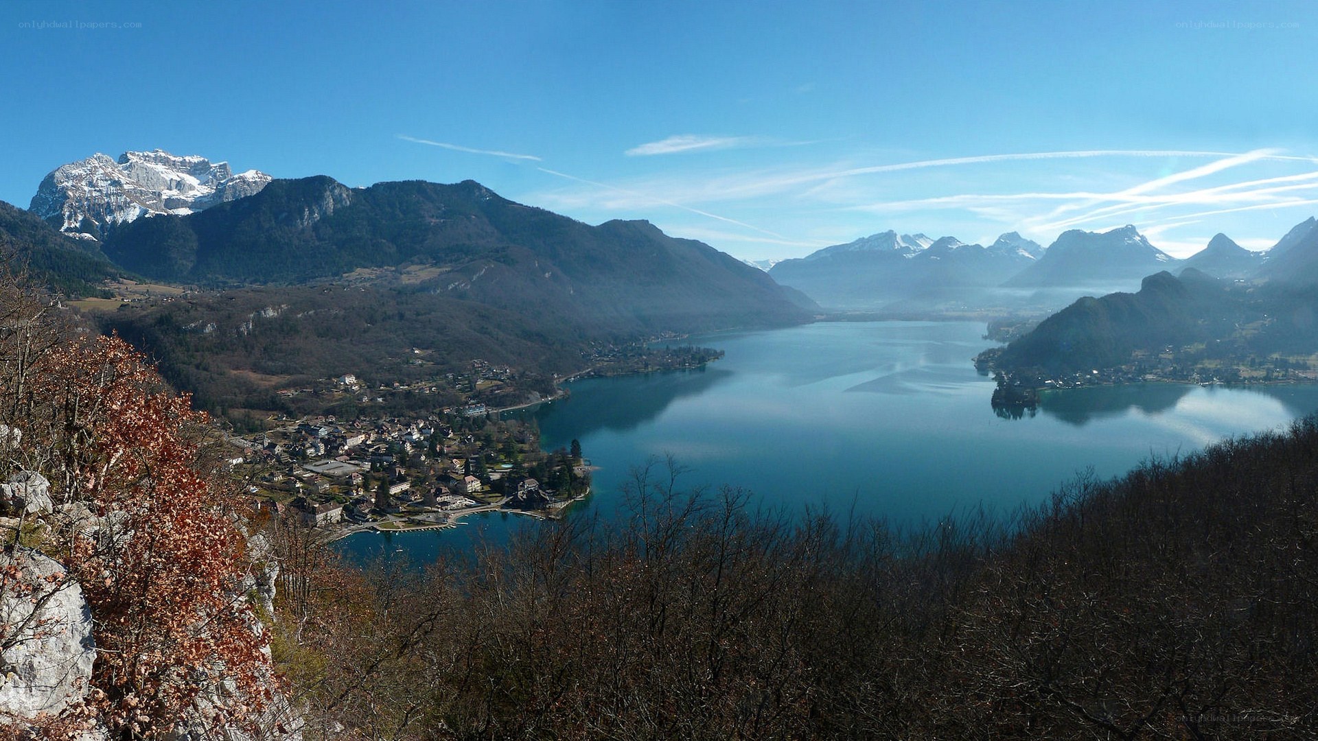 Lake and mountains landscape