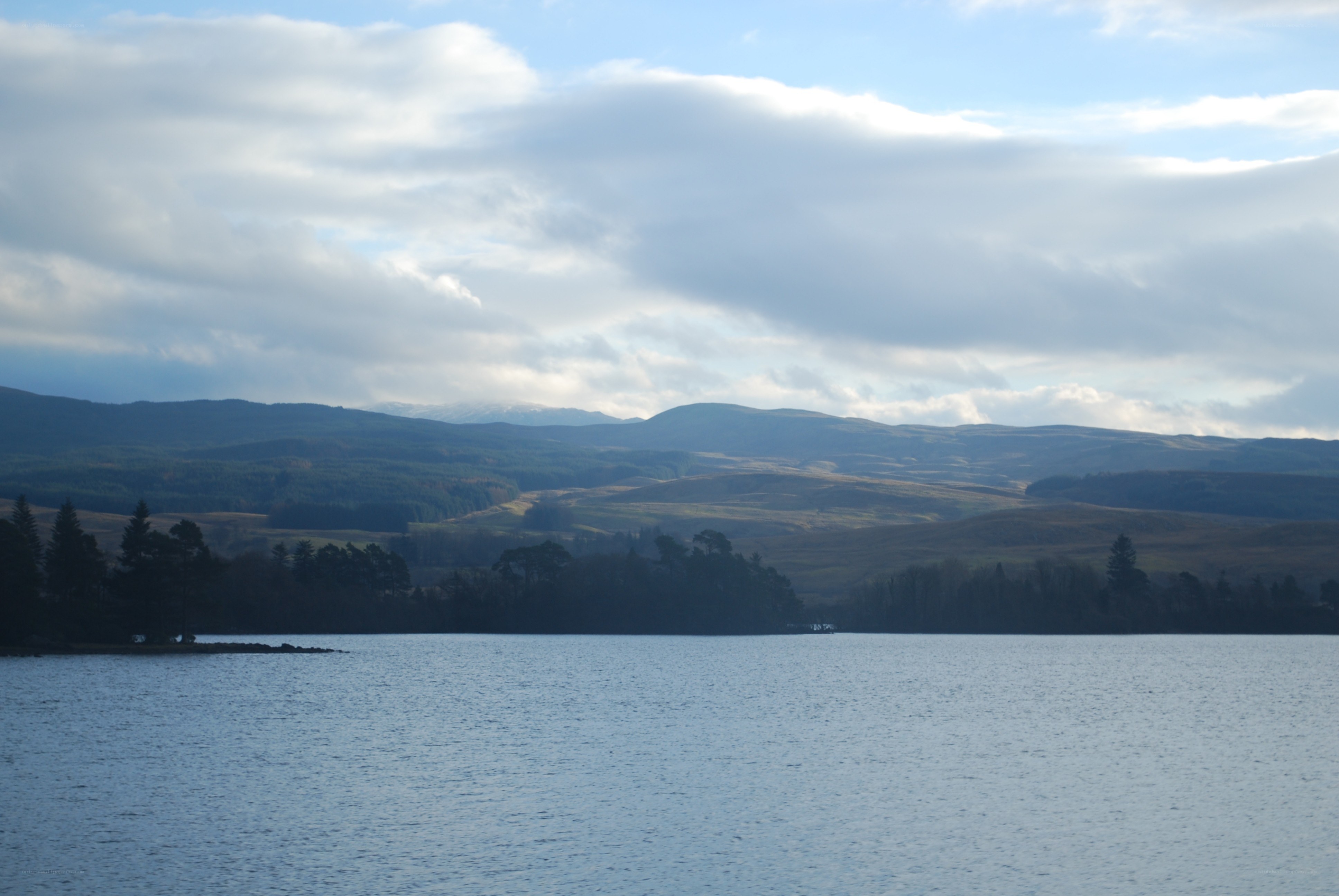 Lake and mountains landscape