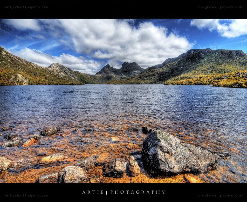 Lake and mountains landscape