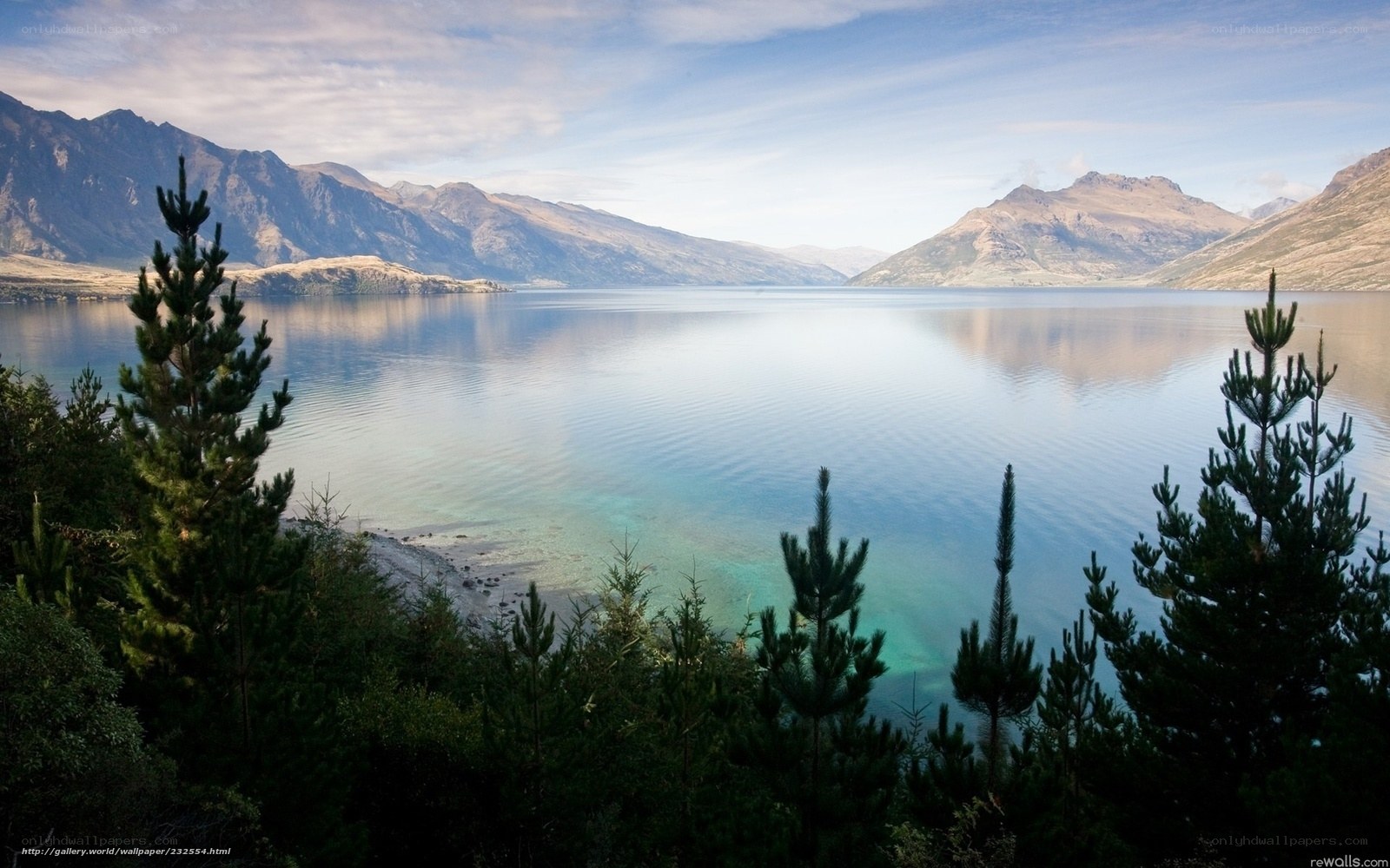 Lake and mountains landscape
