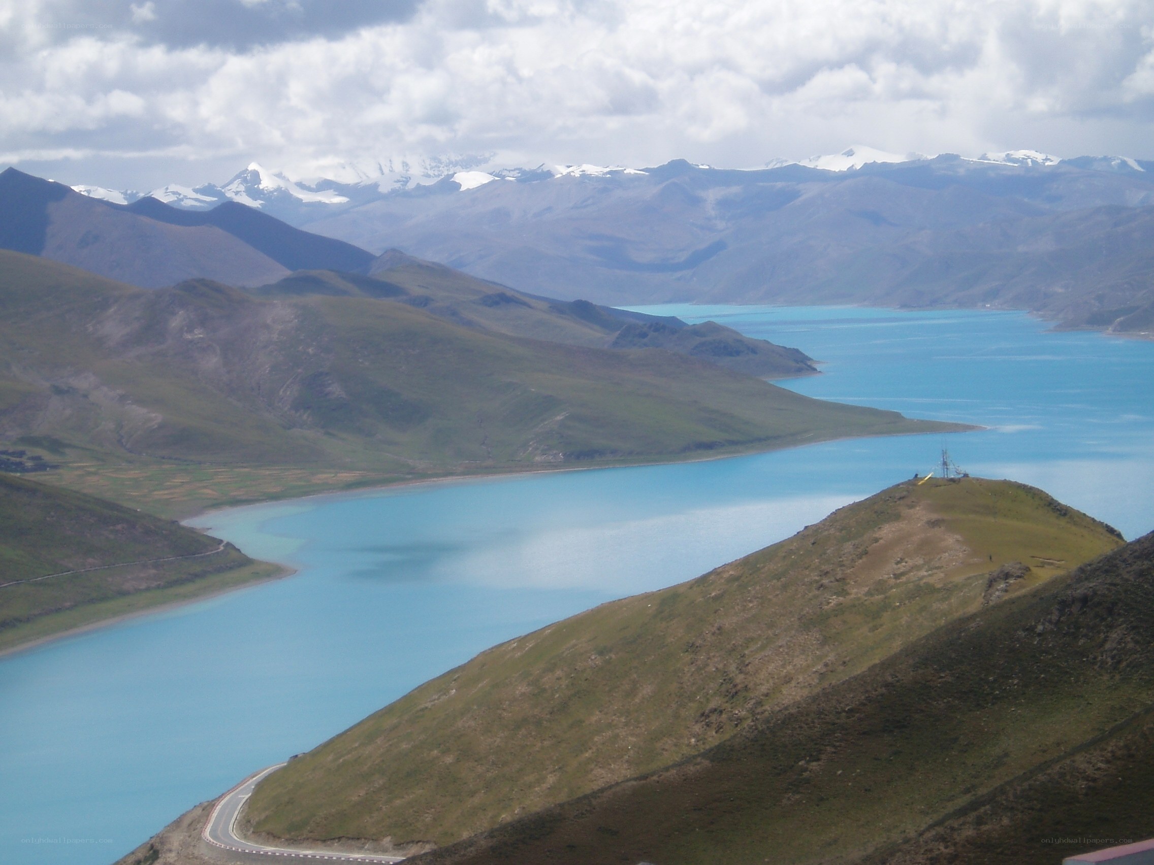 Lake and mountains landscape