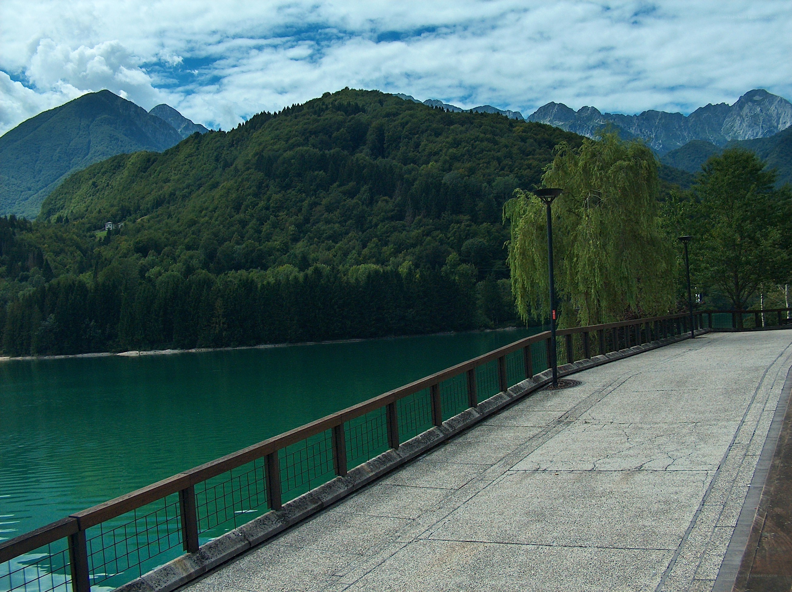 Lake and mountains landscape