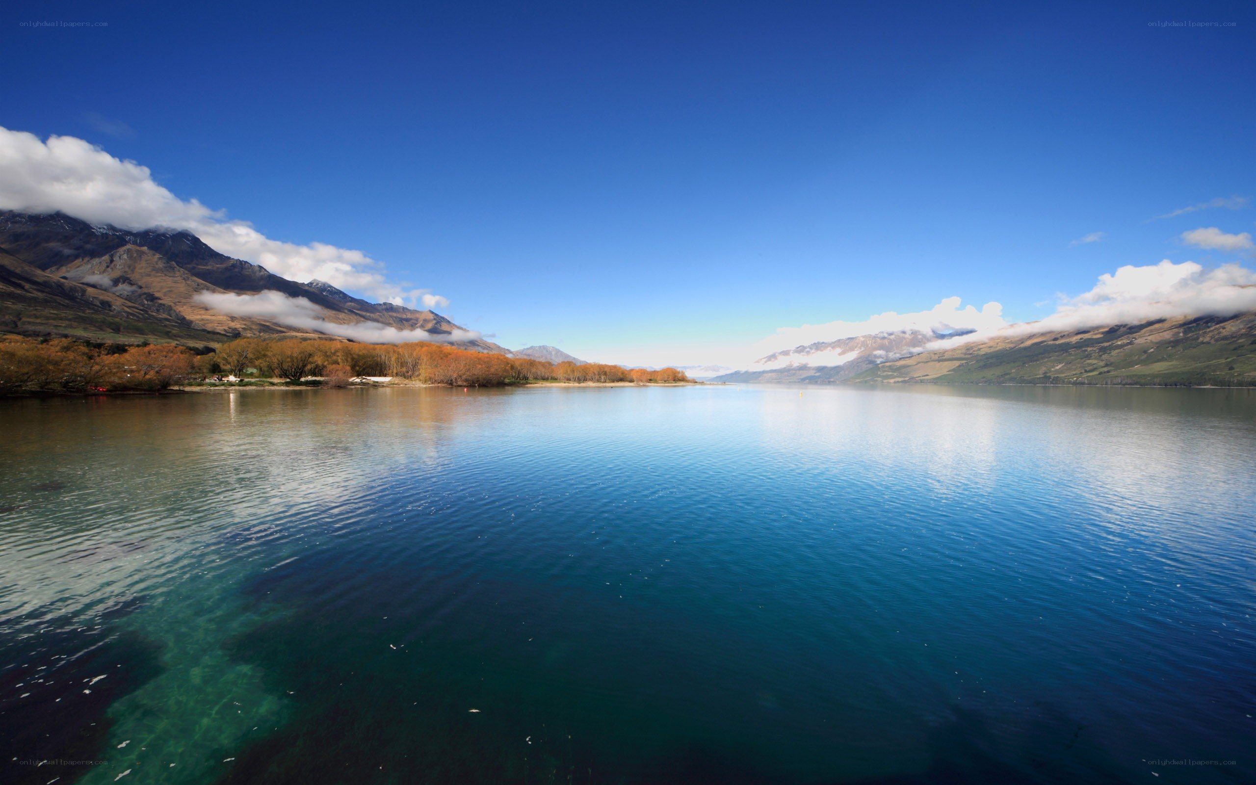 Lake and mountains landscape