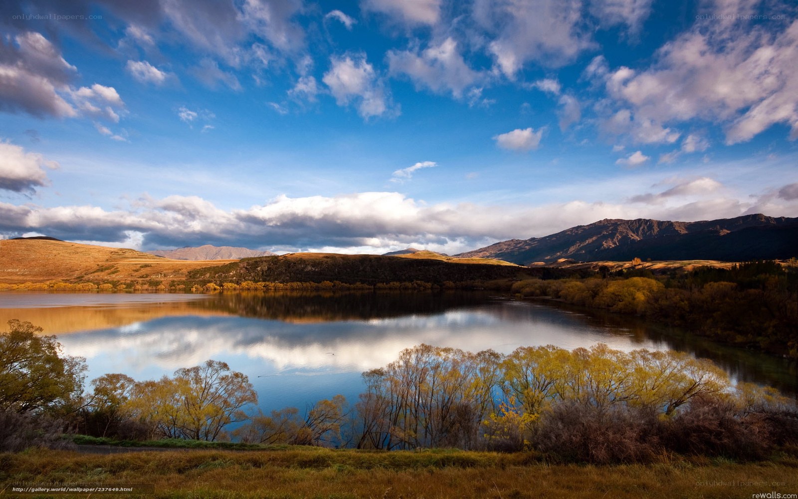 Lake and mountains landscape