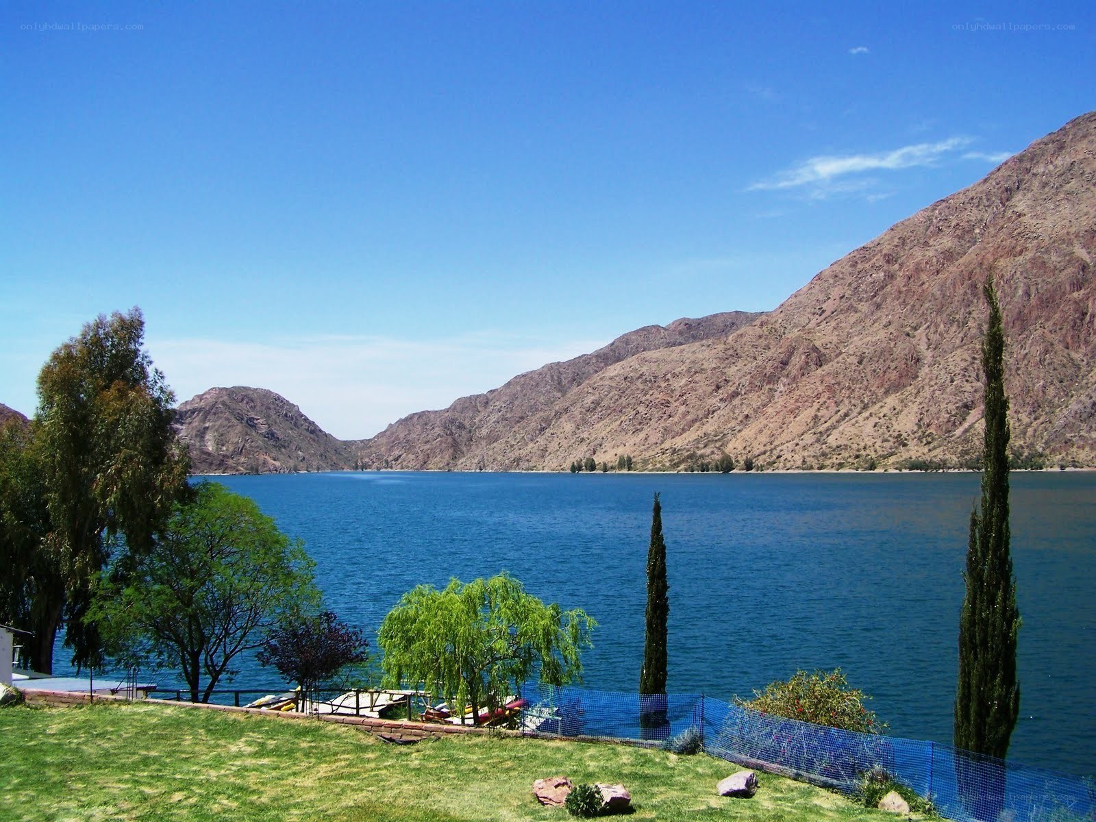 Lake and mountains landscape