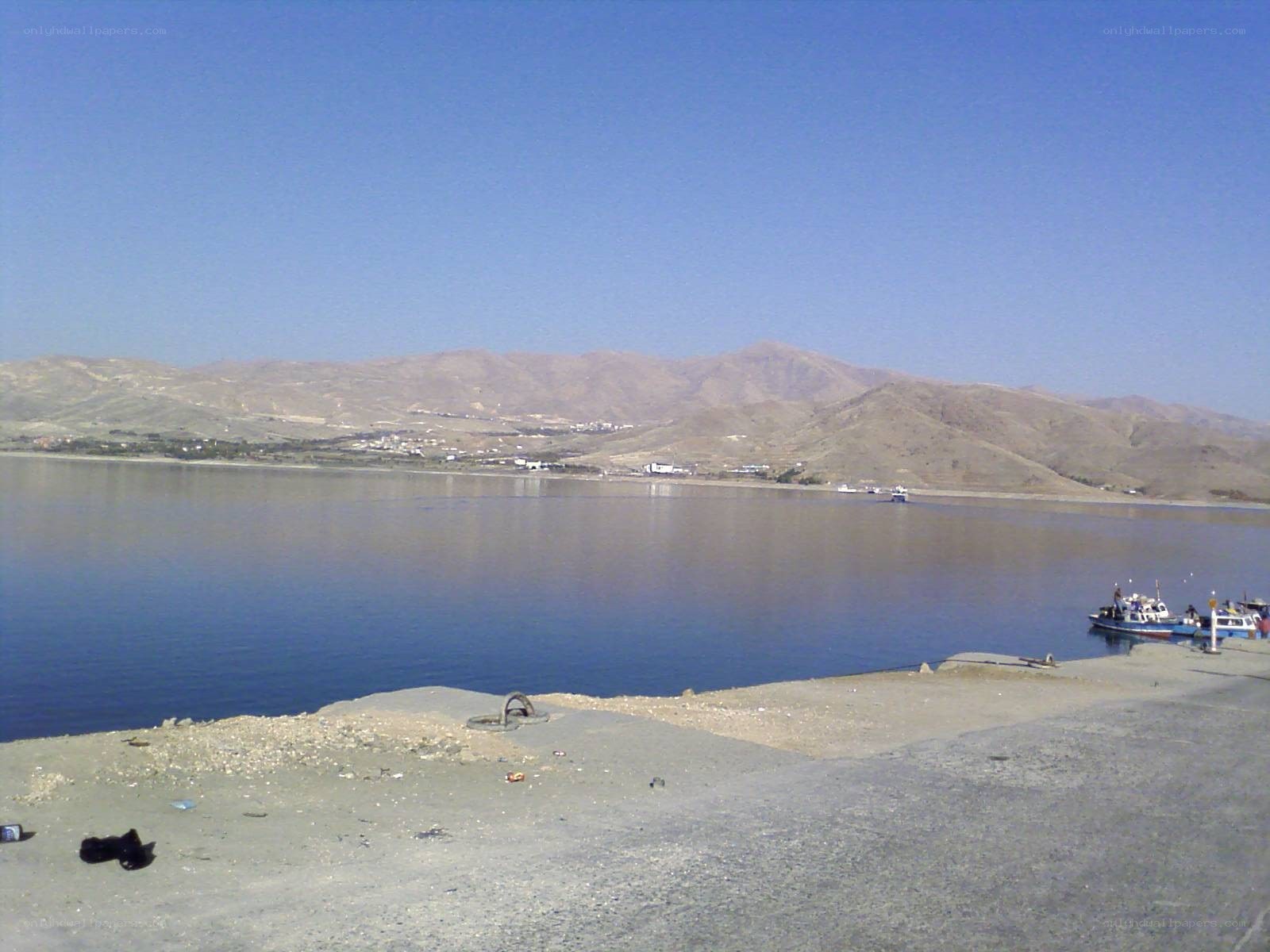 Lake and mountains landscape