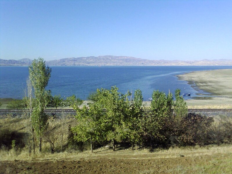 Lake and mountains landscape