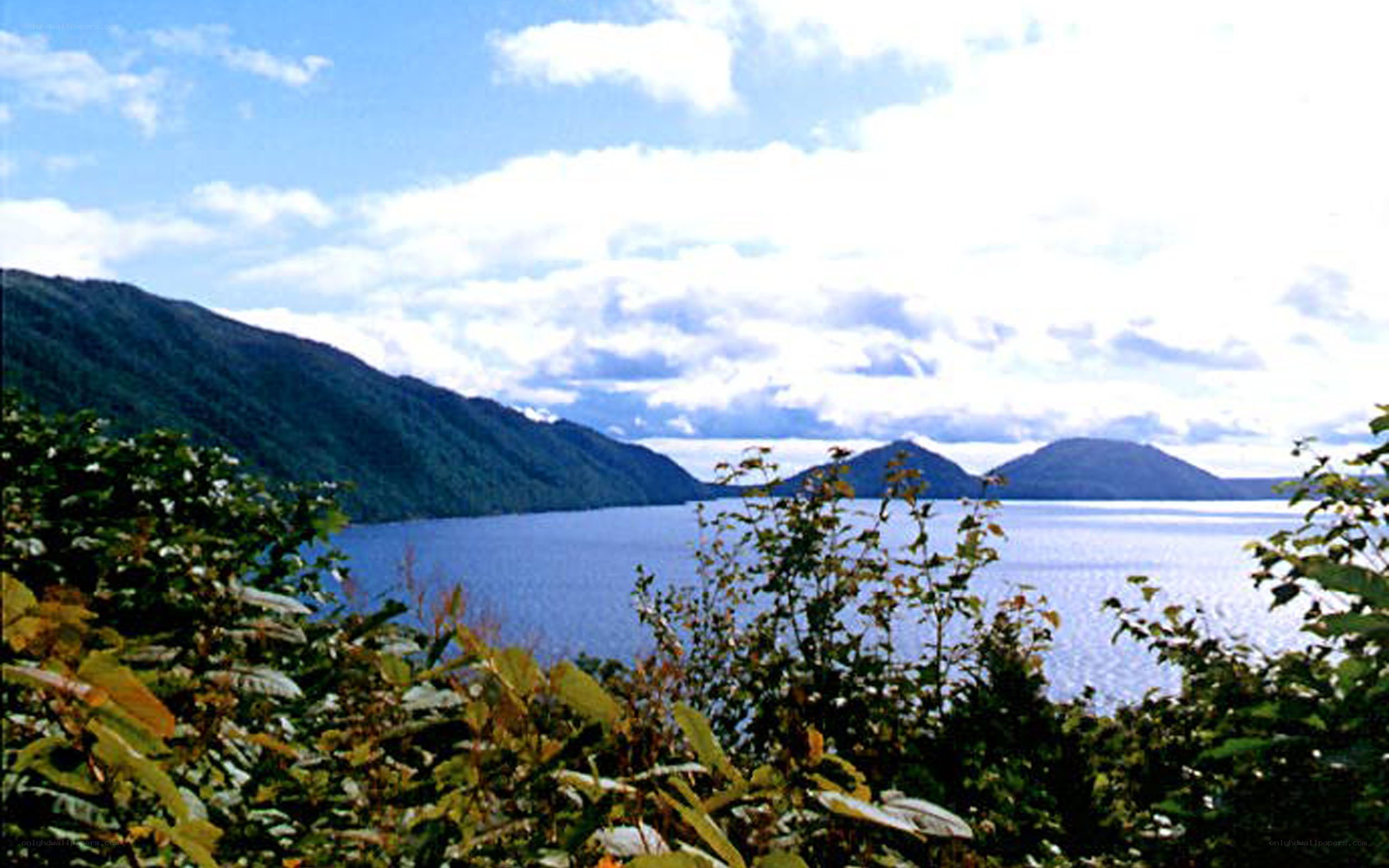 Lake and mountains landscape
