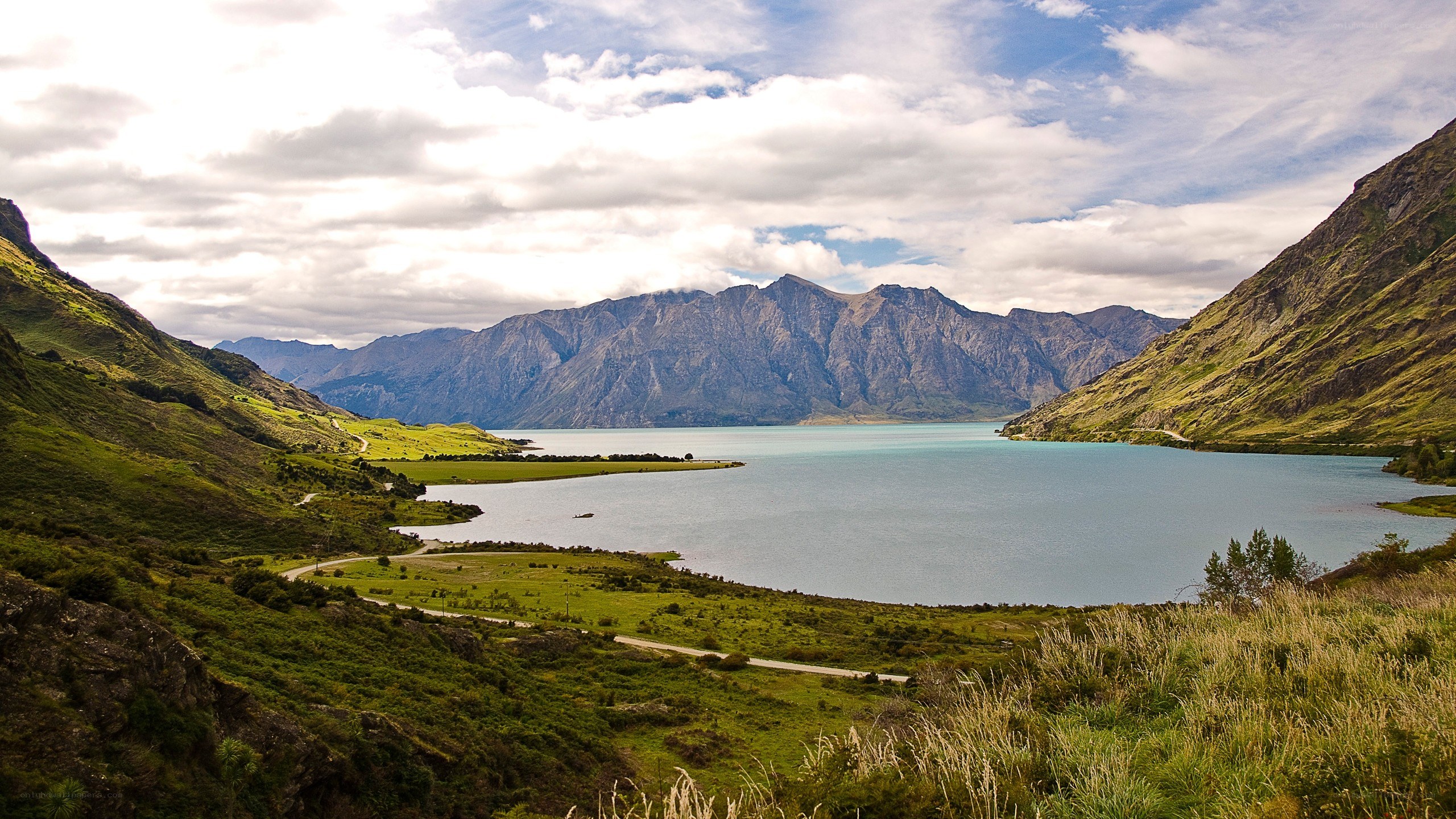 Lake and mountains landscape