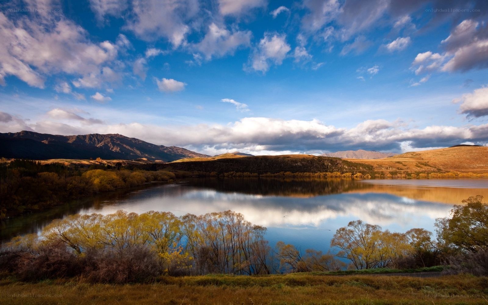 Lake and mountains landscape