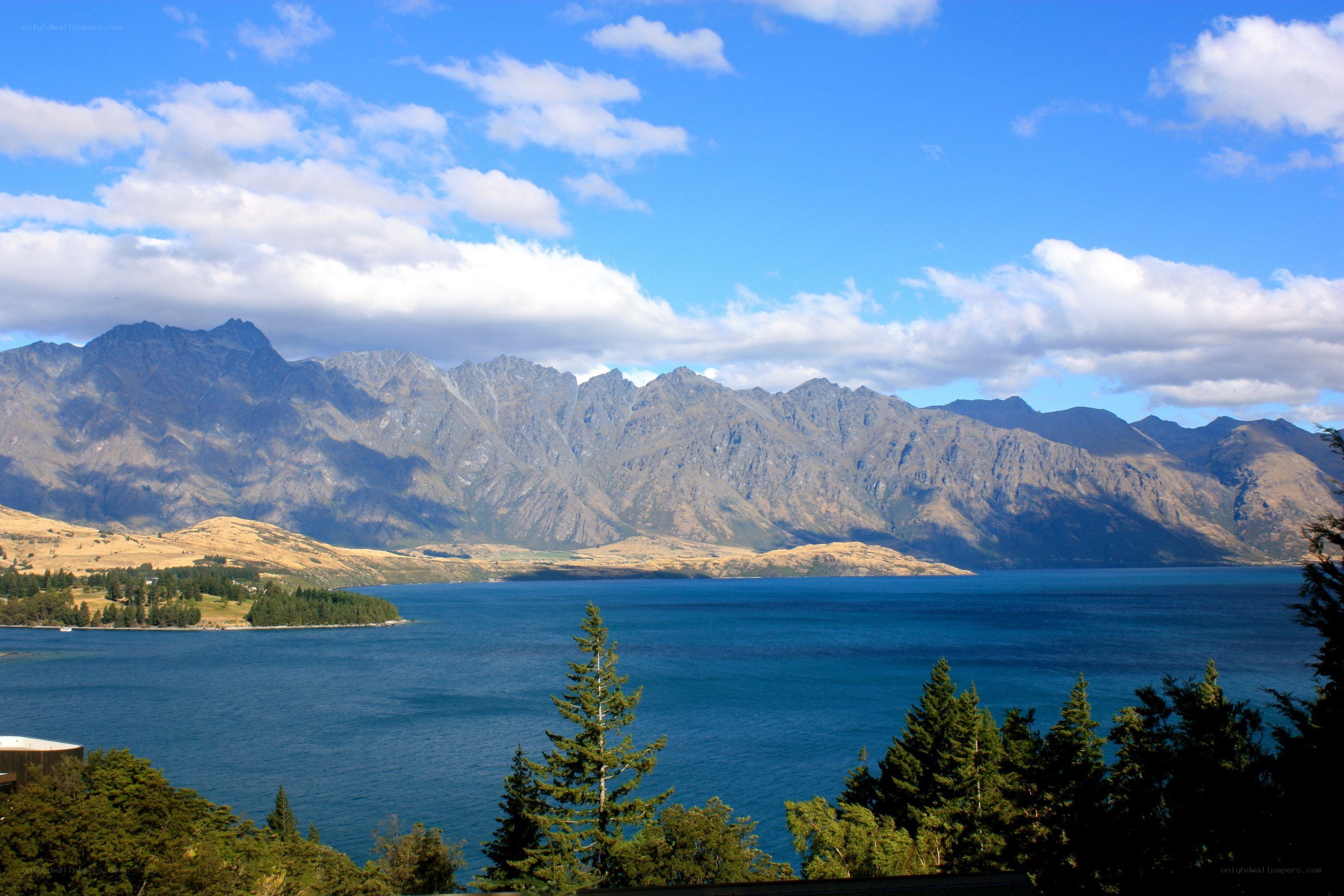 Lake and mountains landscape