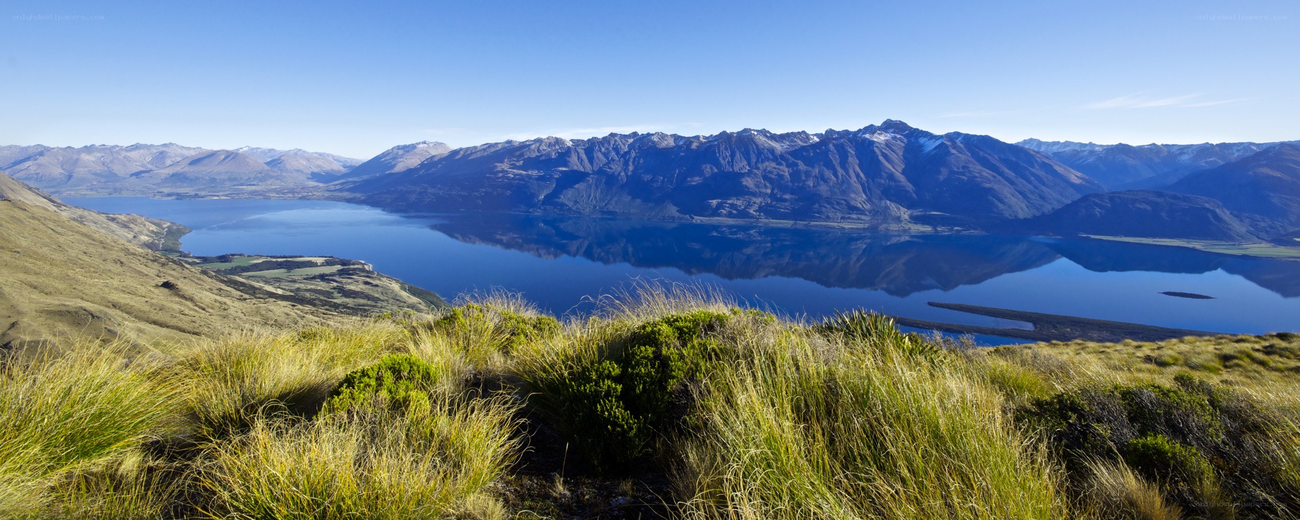 Lake and mountains landscape
