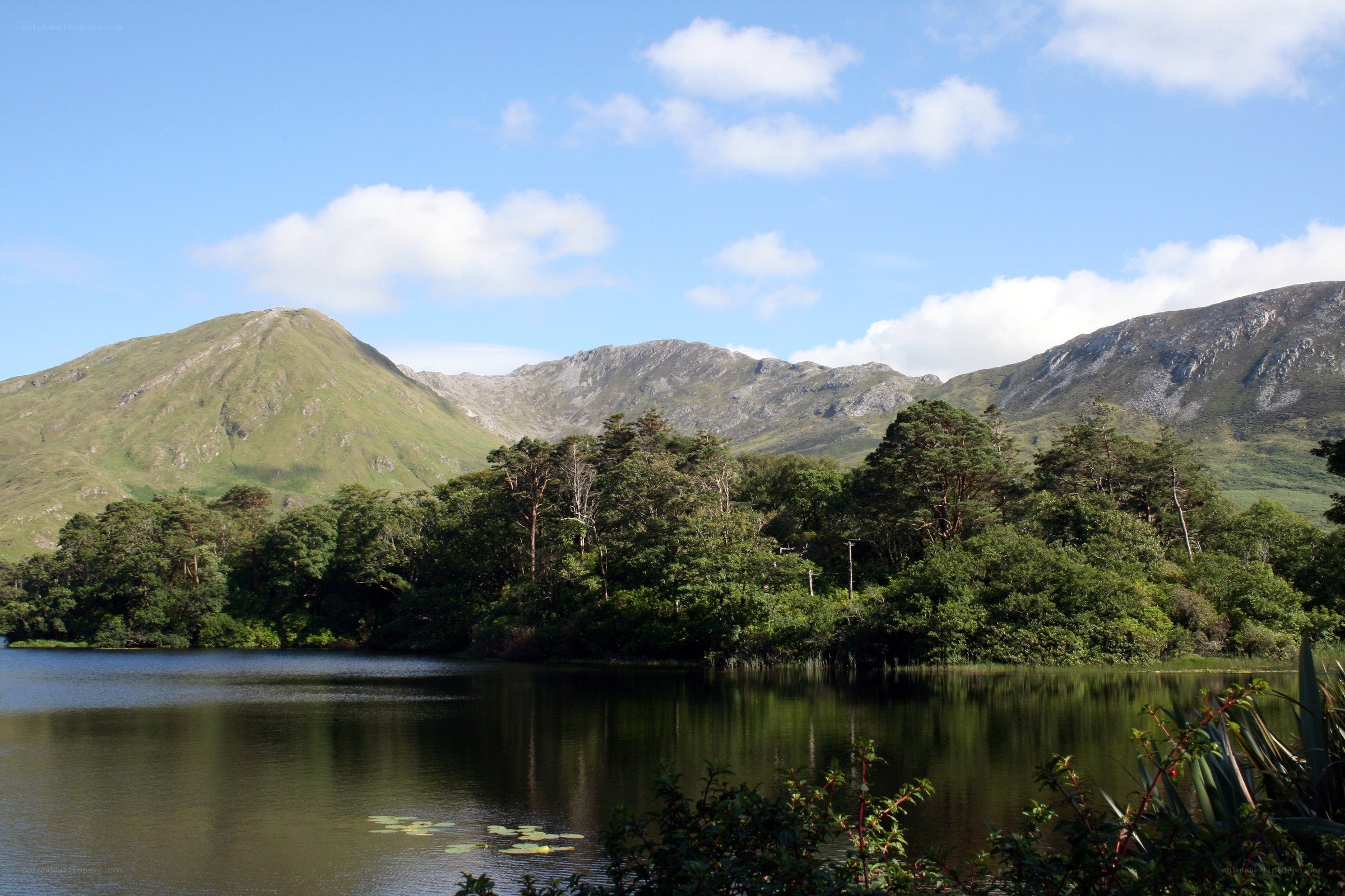 Lake and mountains landscape