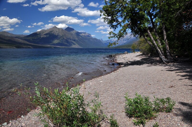 Lake and mountains landscape