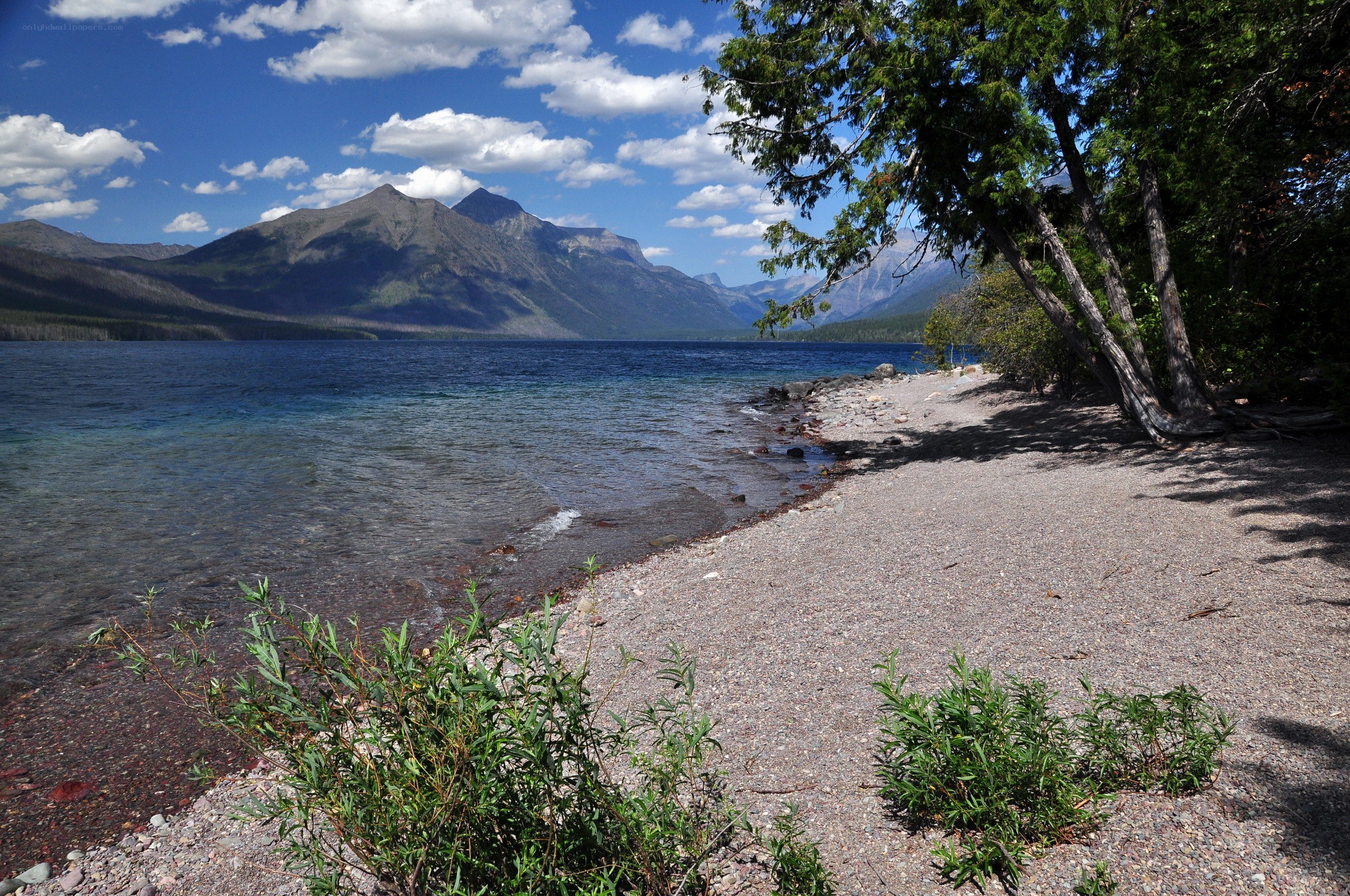Lake and mountains landscape