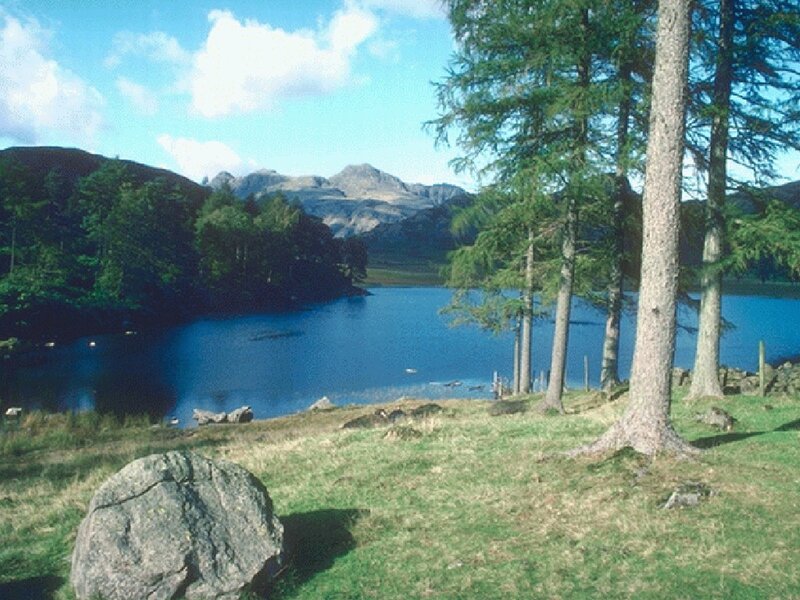 Lake and mountains landscape