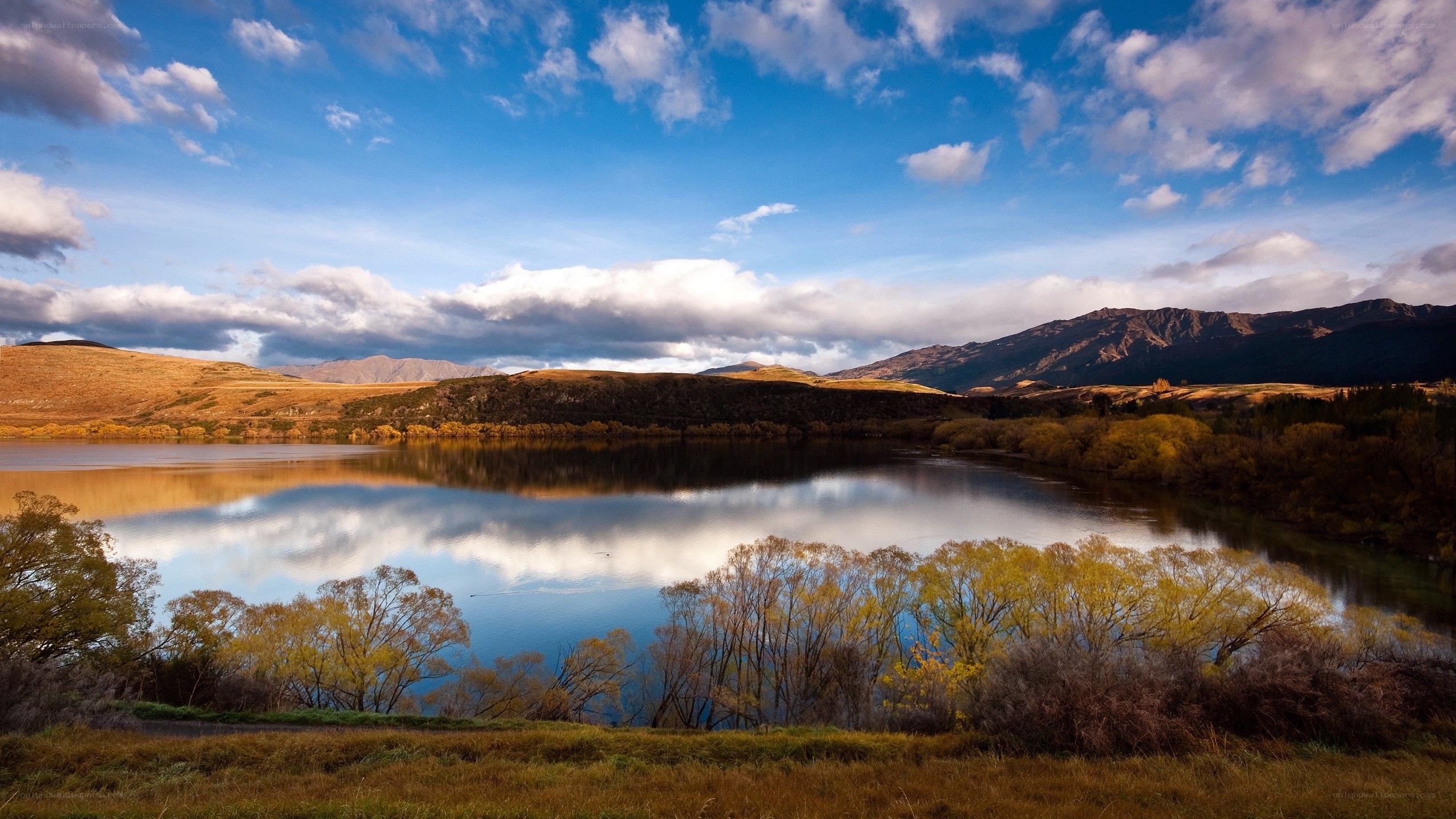 Lake and mountains landscape