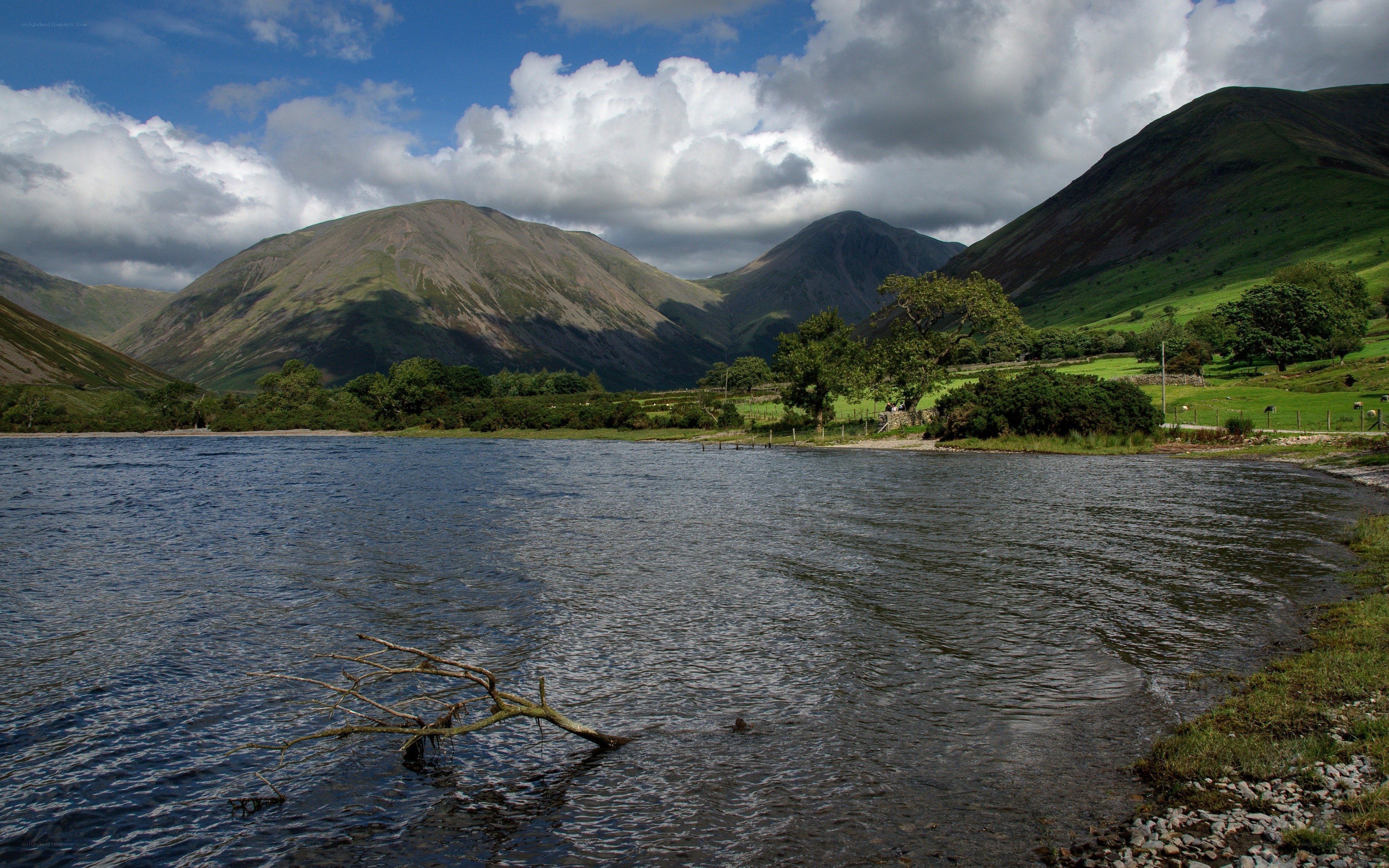 Lake and mountains landscape