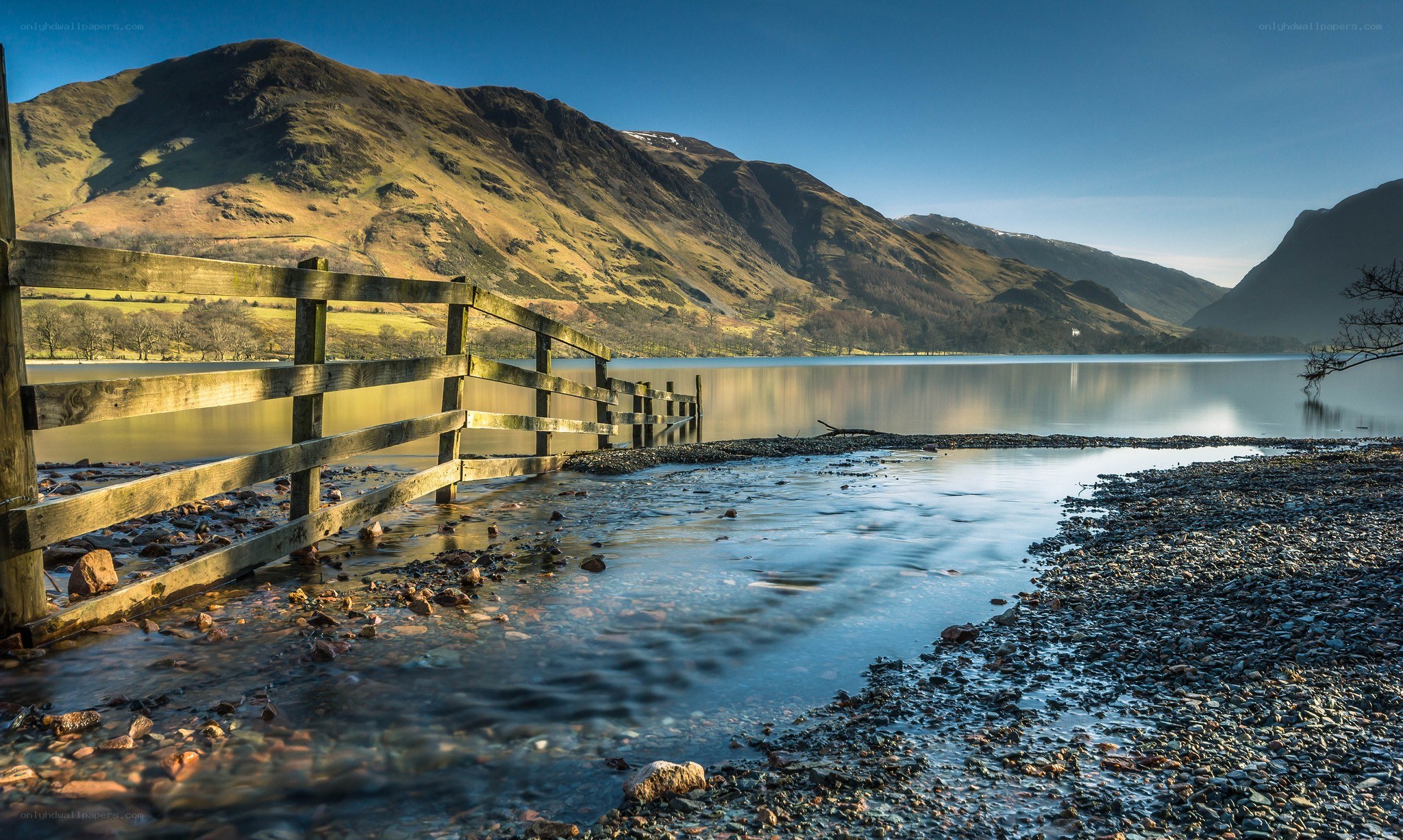 Lake and mountains landscape