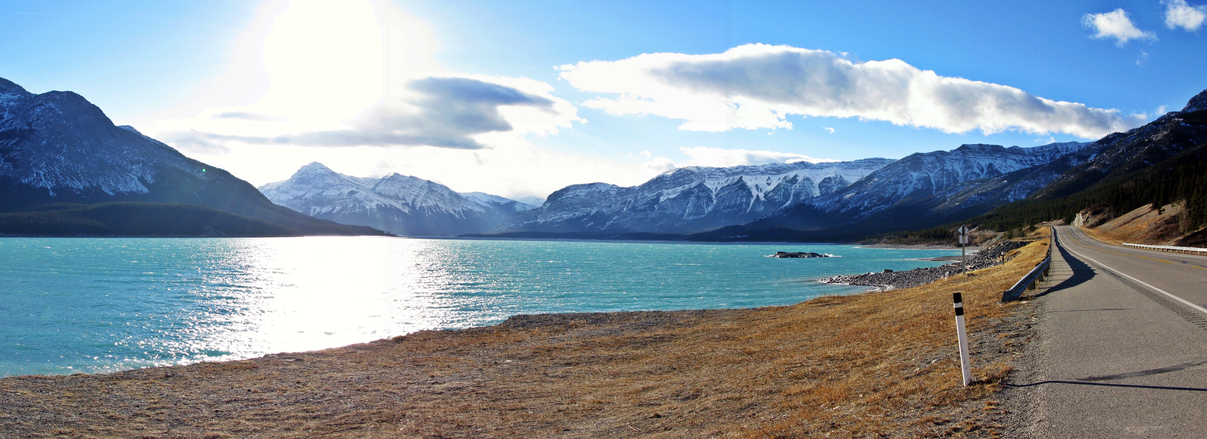 Lake and mountains landscape