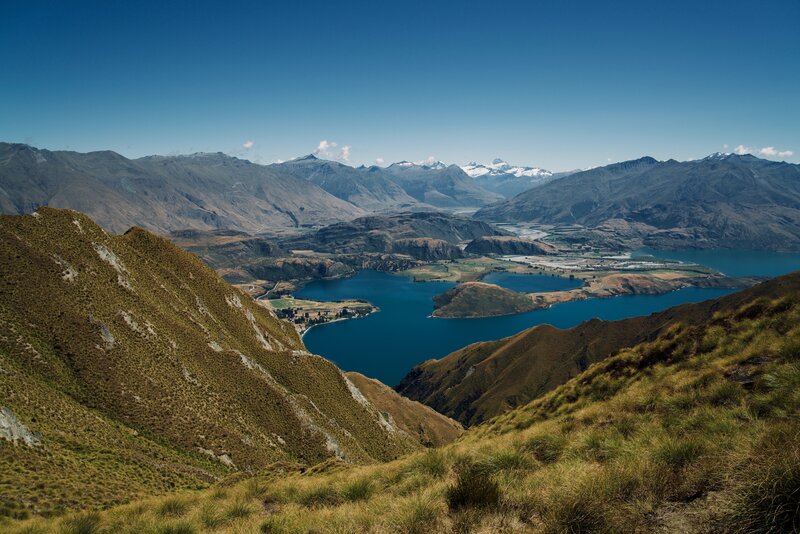 Lake and Mountains Landscape — Blue, Serene, Afternoon, Photograph, Valley