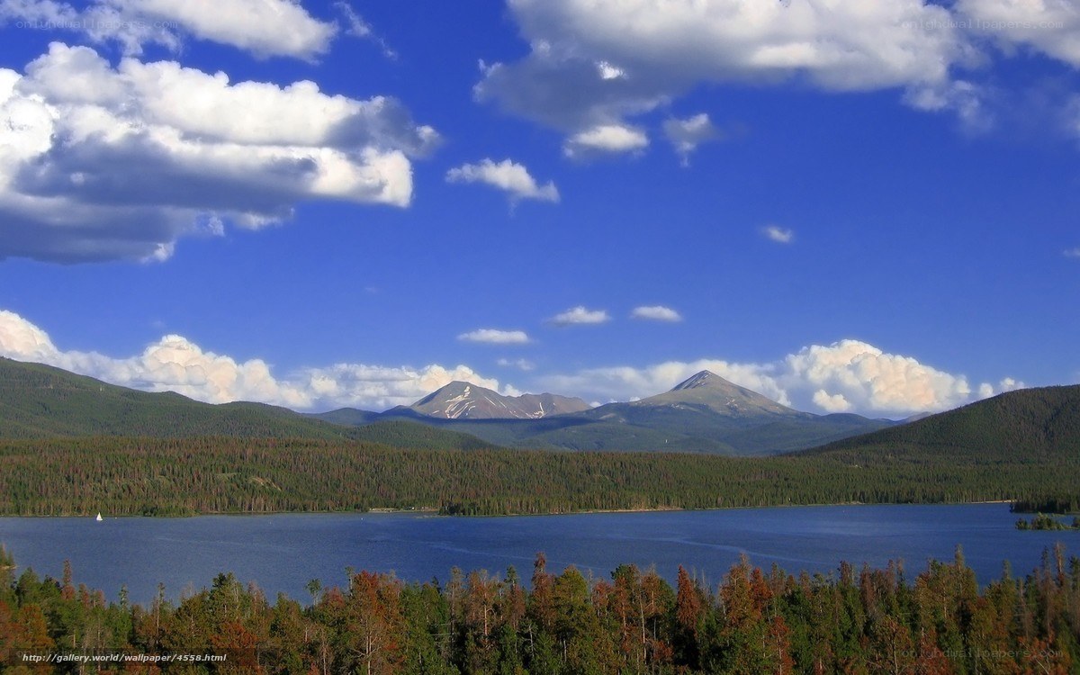 Lake and mountains landscape