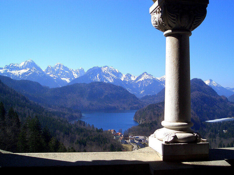 Lake and mountains view
