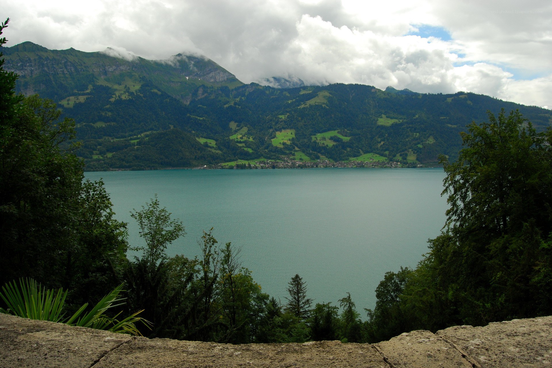 Lake and mountains view