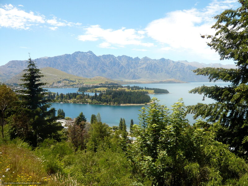 Lake and mountains view