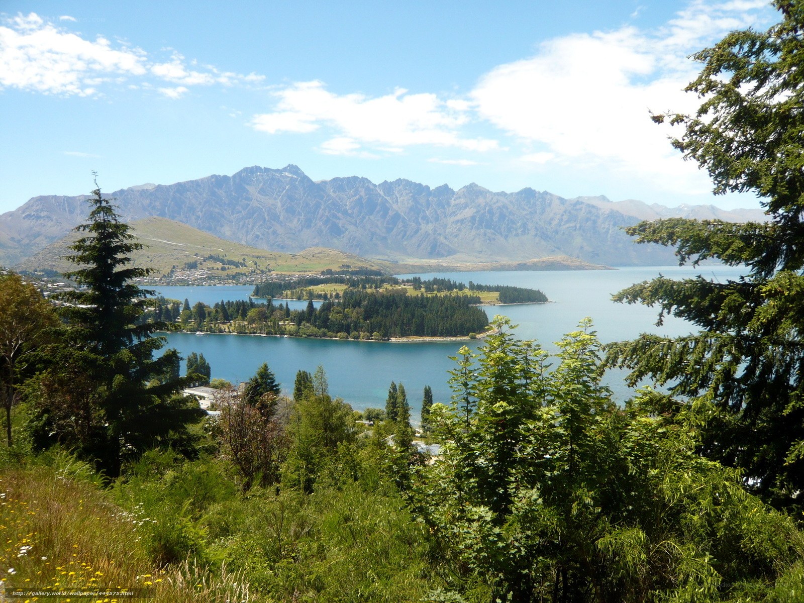 Lake and mountains view