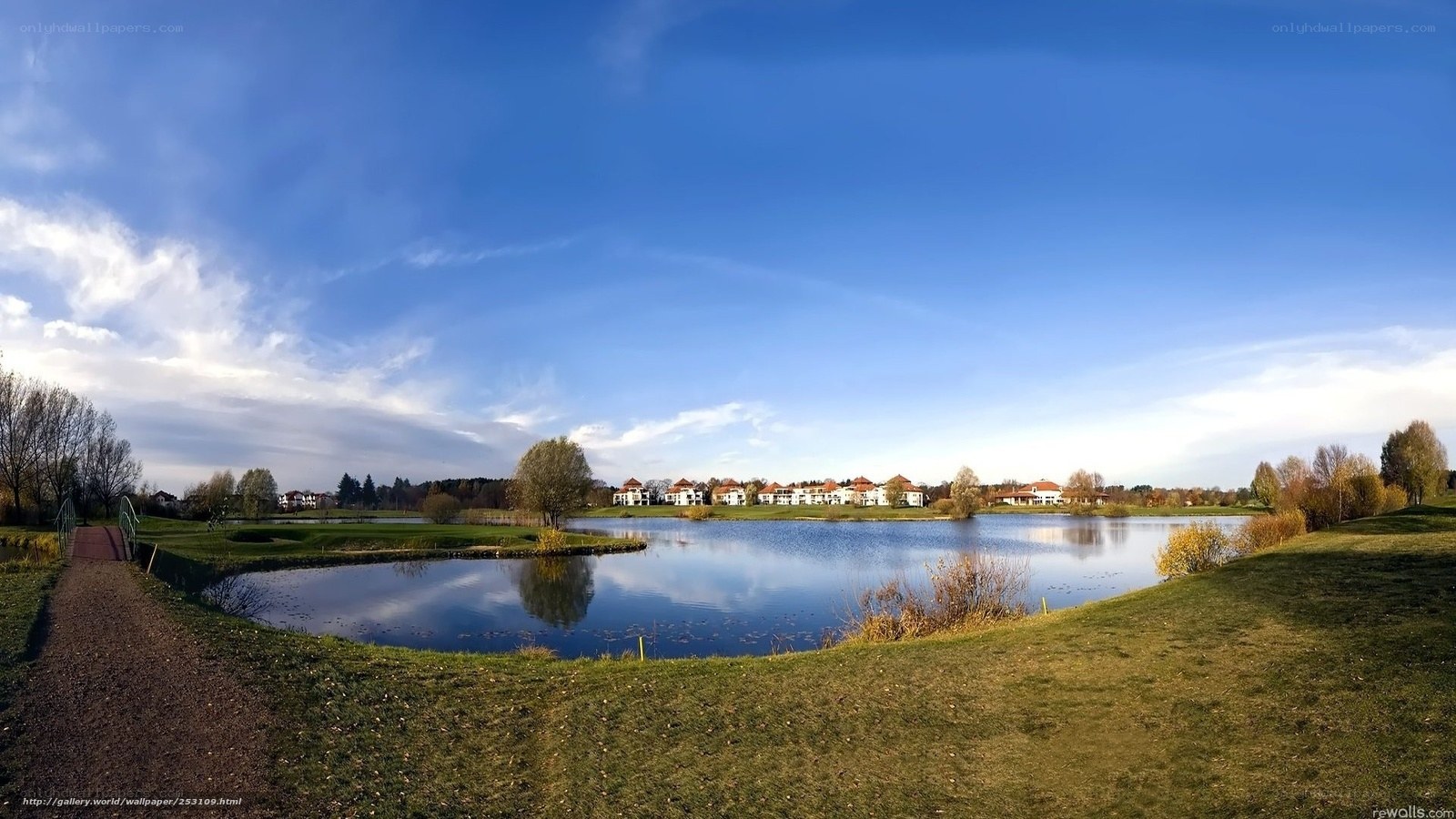 Lake and residential homes