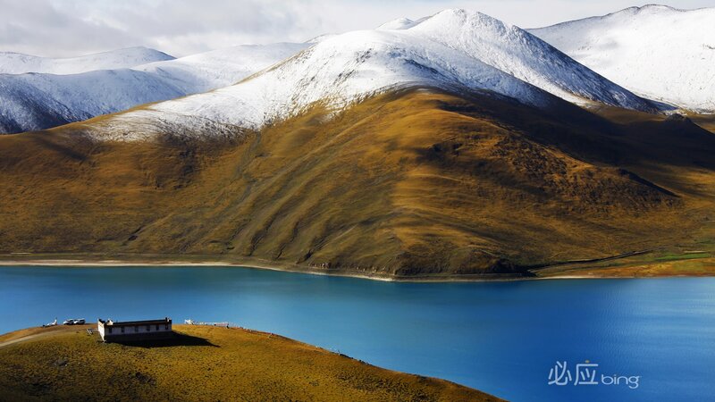 Lake and Snow-capped Mountains — Blue, Serene, Afternoon