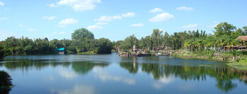 Lake at a theme park