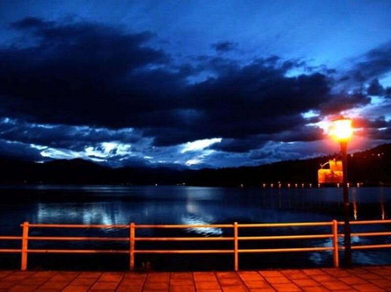 Lake at Dusk — Blue, Dramatic