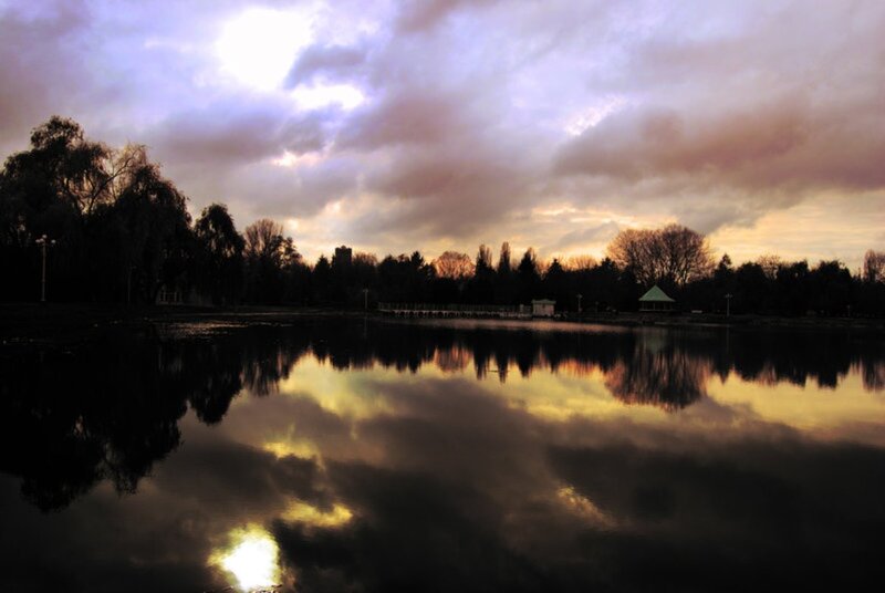 Lake at Dusk — Purple, Serene