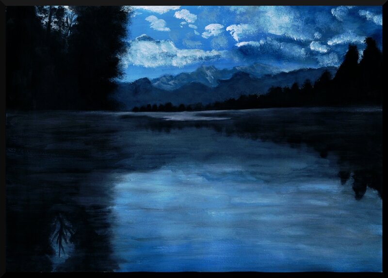 Lake at Night — Blue
