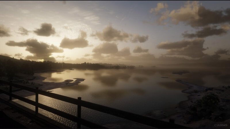 Lake at Sunrise — Brown
