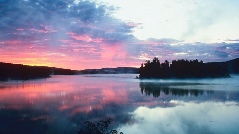 Lake at Sunrise — Pink, Serene