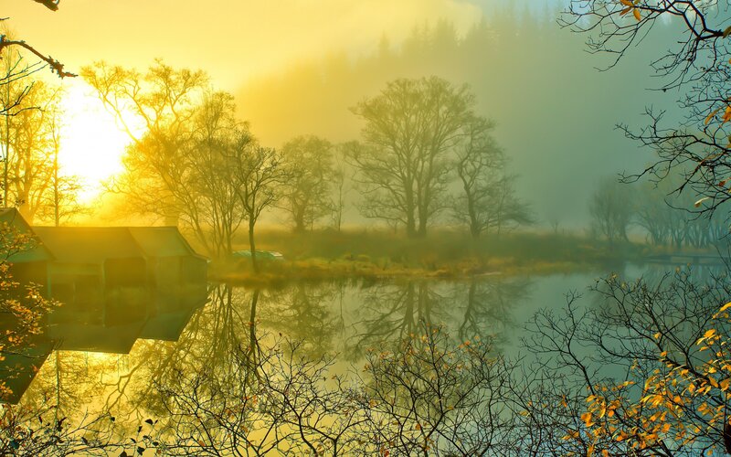 Lake at Sunrise — Yellow
