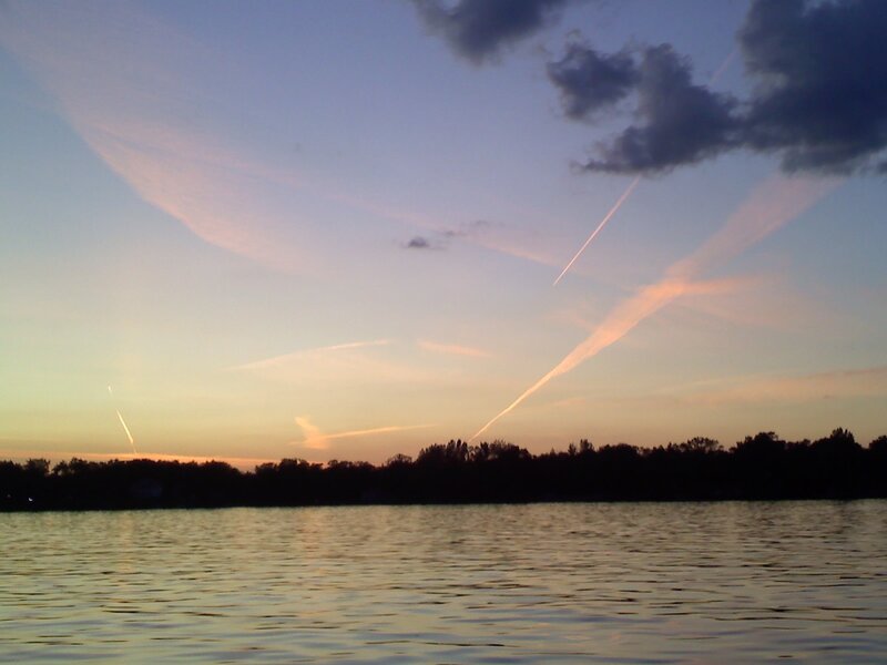 Lake at Sunset — Blue, Serene, Photograph, Sky